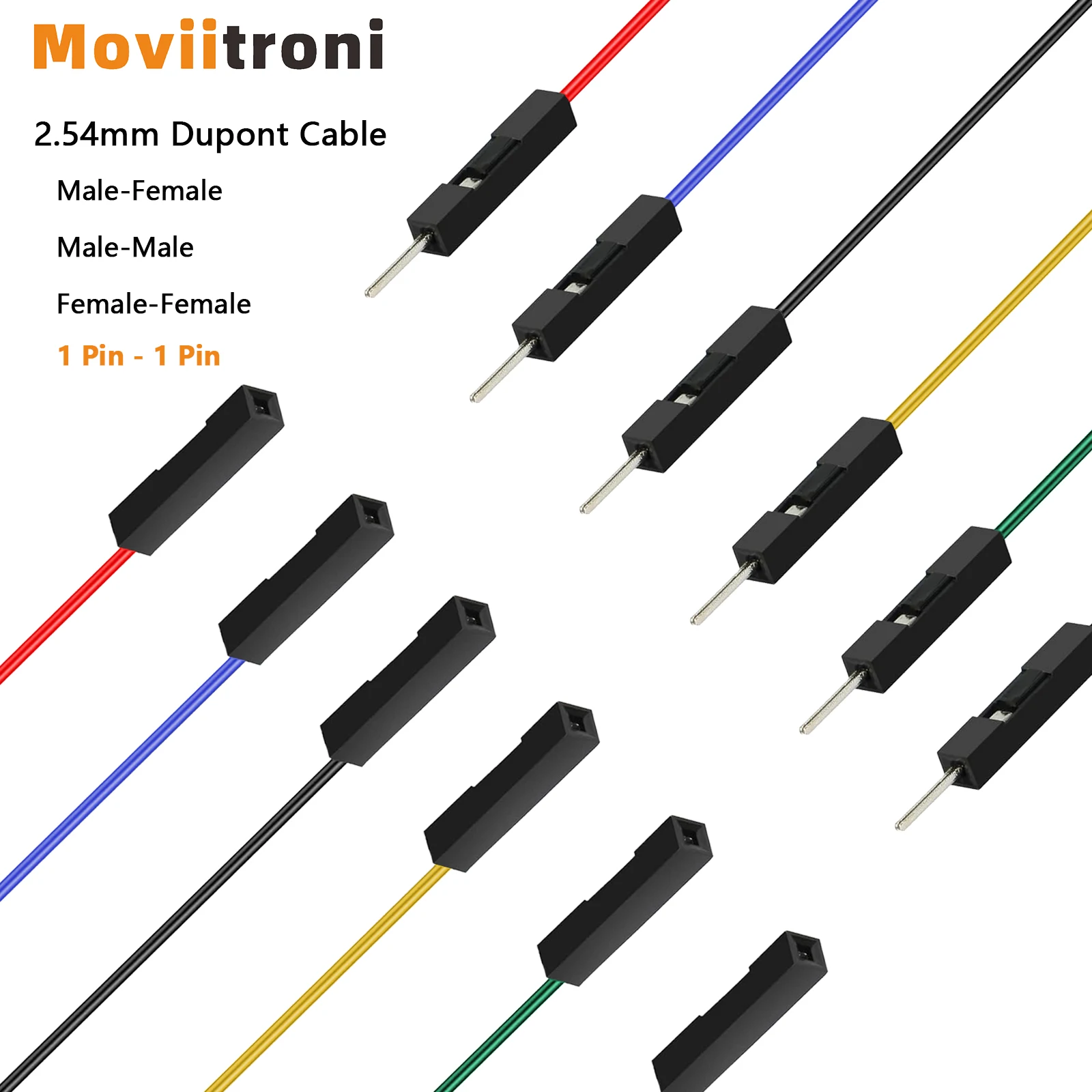 20/50/100 Stück Dupont Wire Jumper Kabel DIY Kit 20 cm Breadboard Kabel 2,54 mm Pitch männlich weiblich Draht 1Pin Stecker für Arduino Image