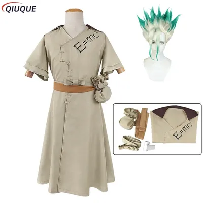 Senku Ishigami Cosplay Kostüm Perücke Halloween Weihnachten Karneval Party Outfit Rollenspiel Anzug Image