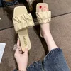 Sommer Hausschuhe für Frauen Wohnungen neue plissierte koreanische Hausschuhe Frauen Sandalen grün Slip on Schuhe große Größe 35-42