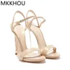 MKKHOU Mode Sandalen frauen Neue Klassische Dünne Gürtel Hohe Ferse 12cm Gold Ferse High Heels Sommer Offene Schuhe große Größe