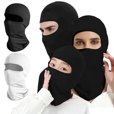 Mode 3 Stück Set Sturmhaube Voll gesicht Ski maske Fahrrad kappe für Männer Frauen und Kinder Image