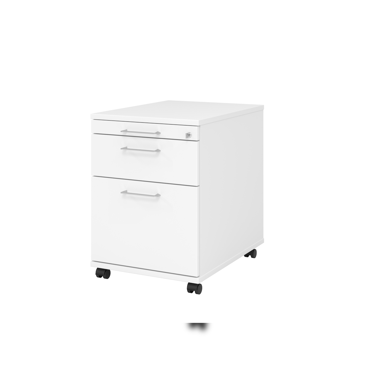 Hammerbacher-Rollcontainer 58cm,1Schub,1HR,Schl.BS Weiß-VAC20/W/W/BS Image