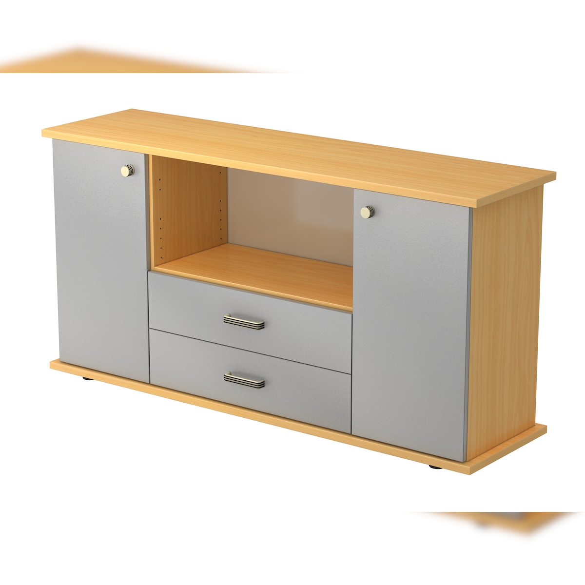 Hammerbacher-Sideboard 2 Türen, 2 Schübe SG Buche/Silber-VSBTS/6/S/SG Image