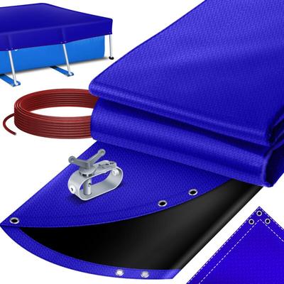 Solar Poolabdeckung Pool Abdeckplane, Poolplane aus 200g/m² pe Material Inkl. Stahlseil + Image