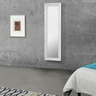 [en.casa] - Wandspiegel Livorno 132x42 cm Ganzkörperspiegel im Eukalyptusholz Rahmen Antik Weiß Image