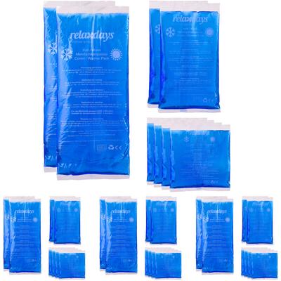 32 x Kühlpads Gel im Set, Erste Hilfe, Kühlpacks wiederverwendbar, 3 Größen, Kalt-Warm Image