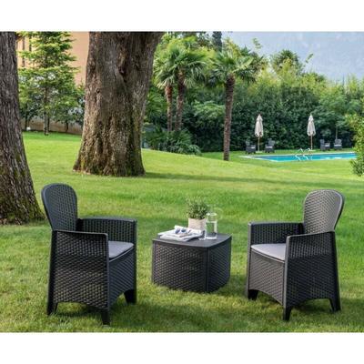 Outdoor-Lounge-Set Napoli, Gartengarnitur mit 2 Sesseln und 1 Containertisch, Sitzecke in Image