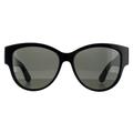 Saint Laurent Oval Damen Schwarz Grau Sonnenbrille