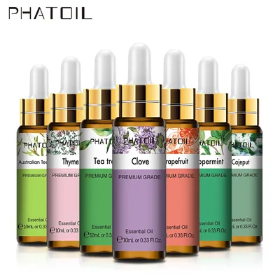PHATOIL 10ml Sandalwood Lemon Essential Oil Pure Natural Frankincense Thyme Tea tree Rosemary