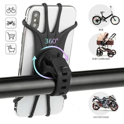 Universal Shockproof Elastic Silicone Mount Phone Holder Stand Riding Cycling Moto Bicycle MTB Bike