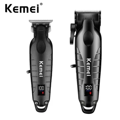 Kemei 2290 2293 Professional Cordless Hair Clipper Men Barber Fade Clipper and Zero Gapped Trimmer