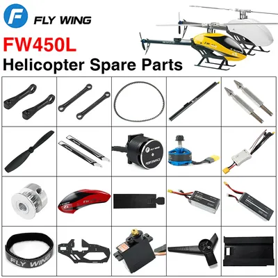 Flywing FW450L RC Helicopter Parts Battery Motor ESC Servo Gear Rotor Housing Control Arm Set Belt