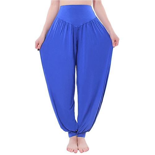 Damen Haremshose schnell trocknend leicht hoher Bund Yoga Fitness Tanz Pumphose weiß schwarz lila Modal Wintersport Sportbekleidung mikro-elastisch Loose Fit / Athleisure Image