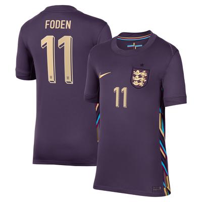 England Nike Stadion-Auswärtstrikot 2024 – Kinder mit Aufdruck Foden 11 Image