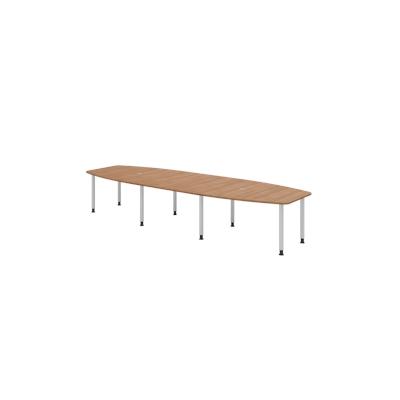 Hammerbacher-Konferenztisch 400cm/8 Rundrohrfüße Nussbaum-VKT40C/N/S