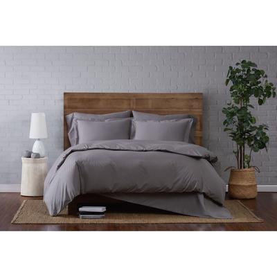 Solid Percale Blush 3 Piece Duvet Set by Cannon in Grey (Size KING)