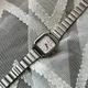 Montre à Quartz de Marque pour Femme Cadran Carré Acier Inoxydable Bracelet Réglable Mode