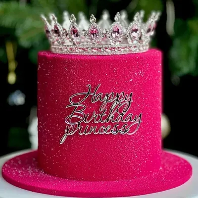 Cake Topper Acrylic Happy Birthday Queen Princess Suitable for Girls Birthday Party Cake Decoration