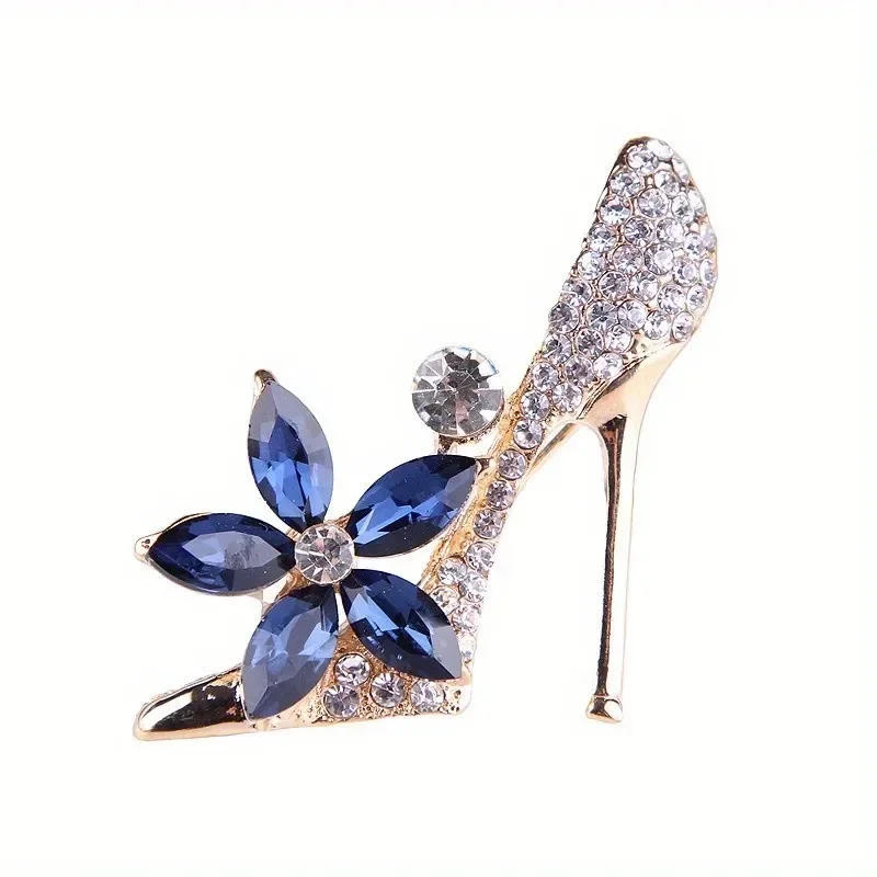 Tendances de la mode polyvalent cristal strass talons hauts broche broche Niche Design tempérament femmes accessoires de vêtements élégants