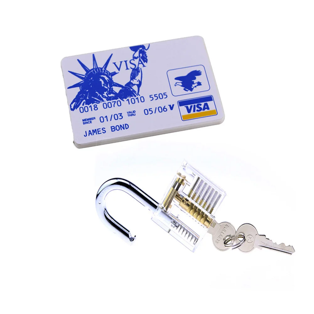 Outils de serrurier Lockpick 5 pièces outils en acier inoxydable cacher dans la carte James, outils de quincaillerie de poche portables