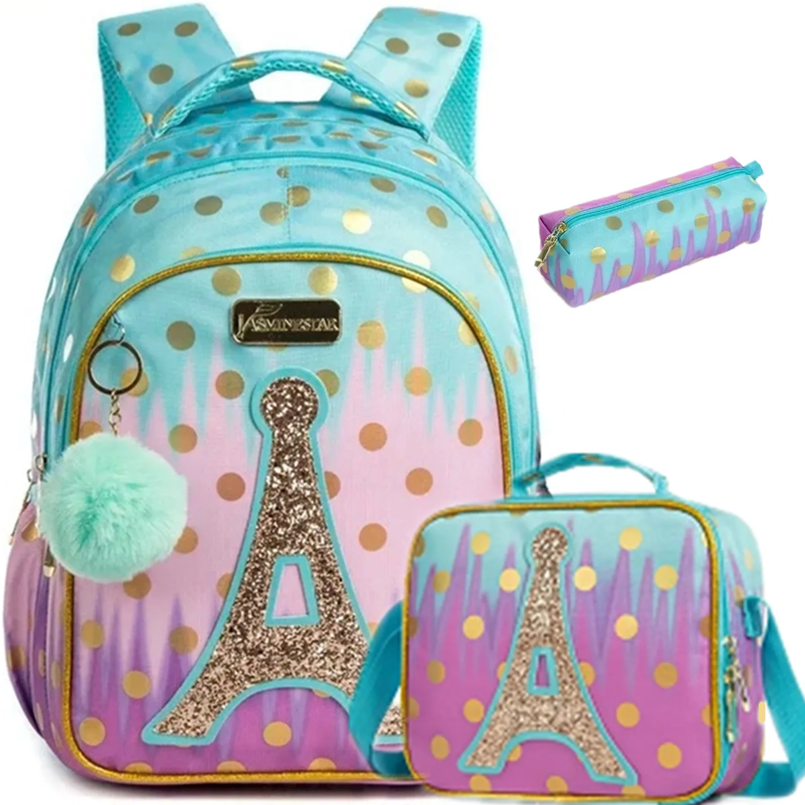 Sacs d'école pour enfants, ensemble de sacs à dos pour enfants, cartable primaire pour adolescentes, sacs d'école tour à paillettes, sacs de livres imperméables