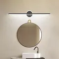 Lampe de miroir LED moderne 40/55cm applique murale salle de bains toilette noir or longue bande luminaire décor à la maison lampes d'éclairage LED Lustre