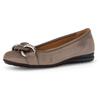 Ballerina GABOR "Florenz", Damen, Gr. 43, grau (taupe), Ziegenveloursleder, unifarben, klassisch, Schuhe, Businessschuh, Schlupfschuh mit Elastikeinfass, Weite G