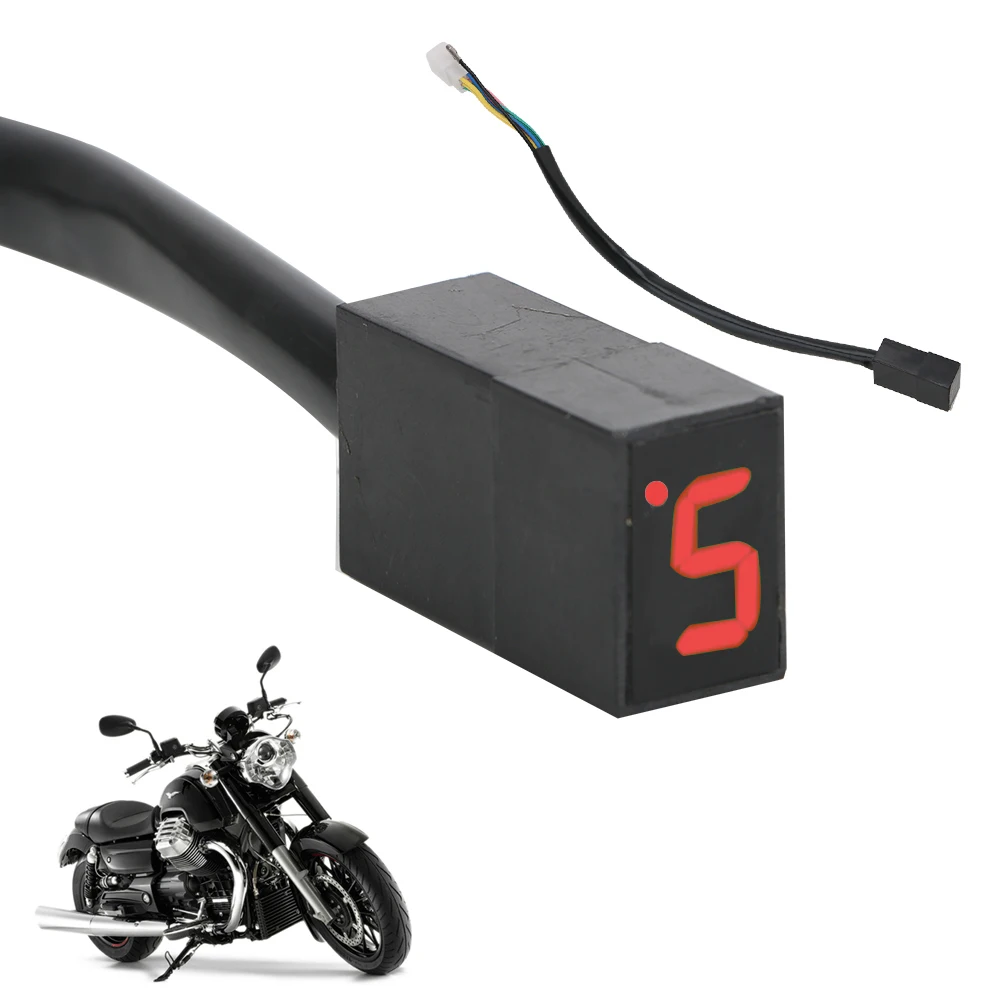 Digitale Motorrad Zahnrad anzeige Schalthebel Sensor LED-Anzeige 5 Gänge Dirt Pit Bike Fahrrad Universal Motorrad Zubehör Image