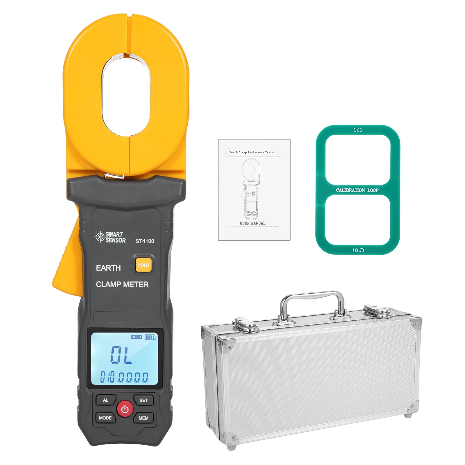 SMART SENSOR Tester di resistenza di terra di terra Pinza amperometrica digitale multifunzione Display LCD Morsetto di allarme Amperometro ST4100/ST4800