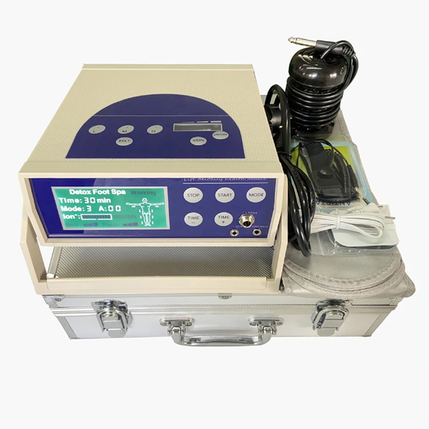 Entgiftung maschine ionischer Fuß Whirlpool Ionen reiniger Detox Fuß Whirlpool Maschine mit Akupunktur Pads Aqua Fuß massage Spa Image