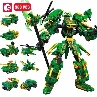 Sembo 963 stücke 8 in1 Guan Yu verwandeln Mecha Roboter Bausteine Moc Kampf flugzeug Tank Fahrzeug Modelle Kinder Spielzeug Jungen Geschenke Image