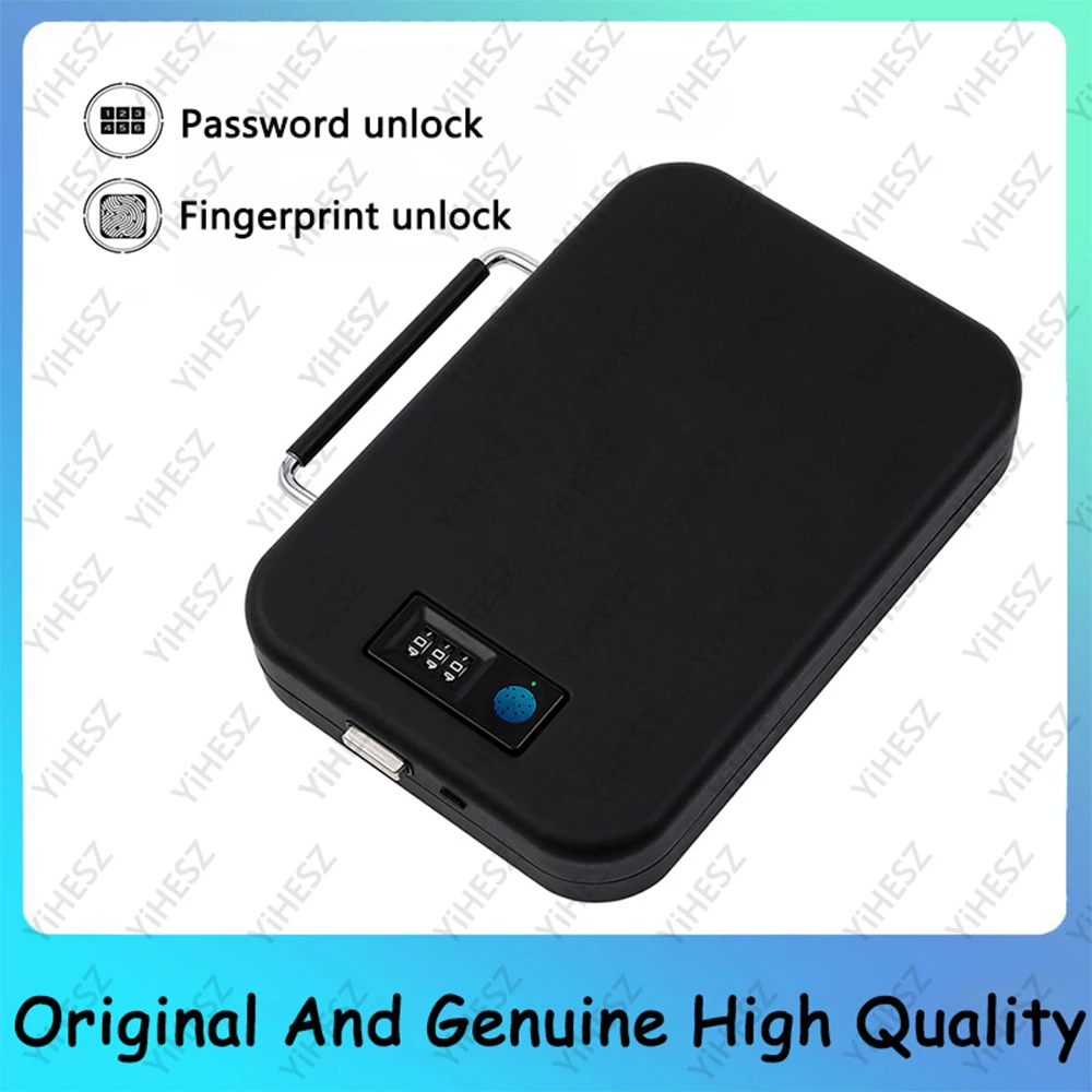 Fingerabdruck-Waffentresore, tragbarer Pistolen-Safe, Aufbewahrung für Waffen, Zuhause, Auto, Bargeld, Smart Mini, Sicherheit, Sicherheit, Passwort, Waffentresor Image