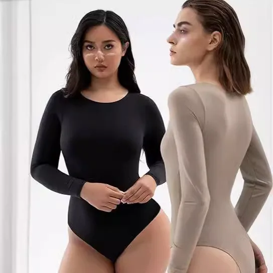 Jumpsuit Jumpsuit Rundhals Langarm Jumpsuit Premium Sommer Frau Image