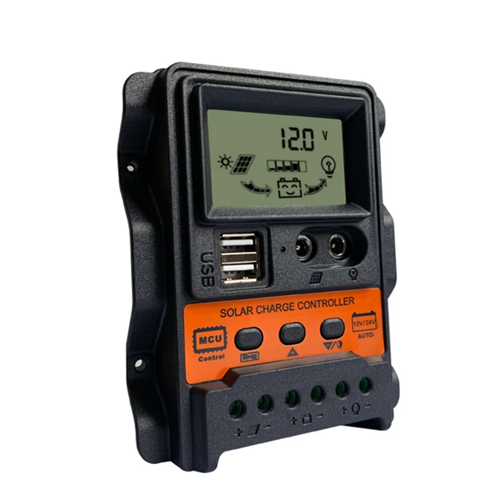 12V 24V Solar laderegler USB LCD Temperatur anzeige Solar panel Spannung Batterie leistung Lichts teuerung regler Image