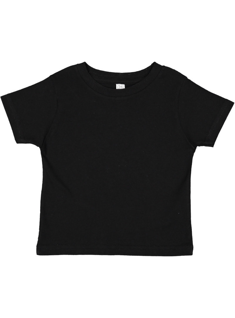 Rabbit Skins 3321 Toddler Fine Jersey T Shirt in Black size 7 | Cotton LA3321, RS3321