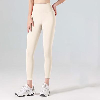 Women's Gym Leggings Joggers Leggings Basic Lightweight High Waist Yoga Fitness Gym Workout Pants Light Brown Black White Fall Winter Sports Activewear Micro-elastic Skinny