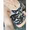 Gothic Portrait Print T-shirt Aesthetic Y2K Crop Tops Short Sleevle Vest Tees Harajuku Streetwear White Suspenders Women Clothes