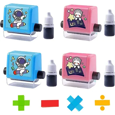 Math Roller Stamp Addition Subtraction Multiplication Division Practice Digital Mathematical