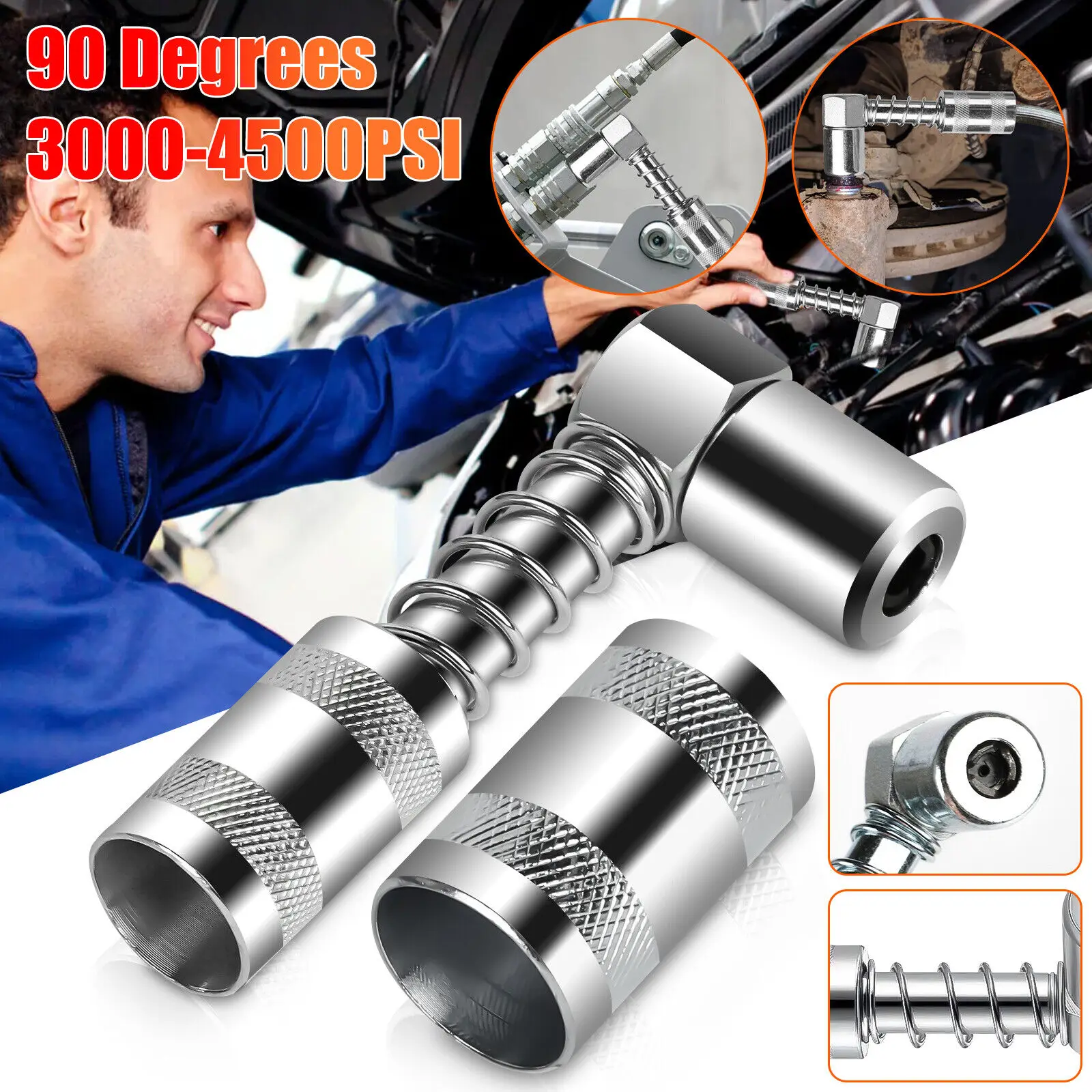 Outil de couremplaçant de graisse résistant, outil de raccord de graisse, adaptateur de buse de graisse, outil de lubrification, accessoires de voiture, 90