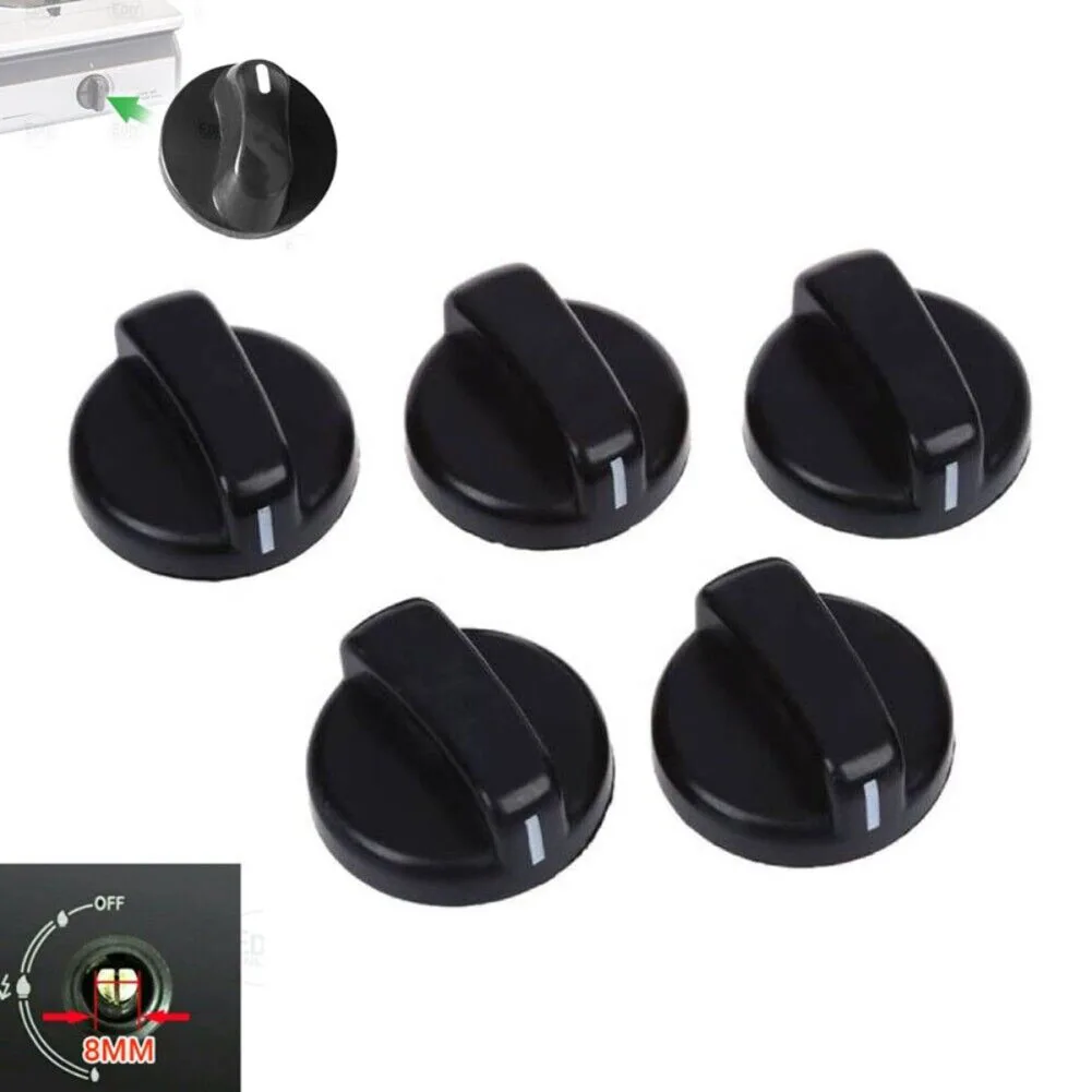 Boutons de cuisinière à gaz noirs, 5 pièces, interrupteur de commande de four, accessoires de cuisinière à gaz, bouton d