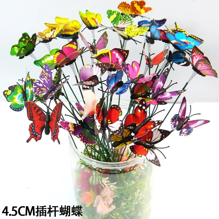 Piquets de papillon fantaisistes colorés, jardinière de jardin, bouquet de papillons, décoration d'extérieur, décoration de jardinage