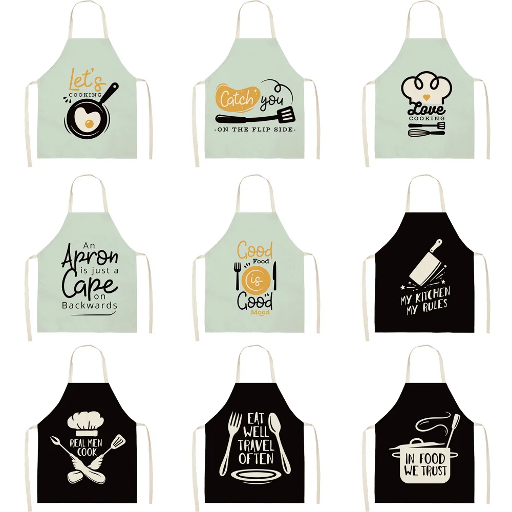 Tabliers de cuisine en lin imperméables pour femmes et enfants, bavoirs, ménage, livres, maison, chefs, cuisine, cuisson