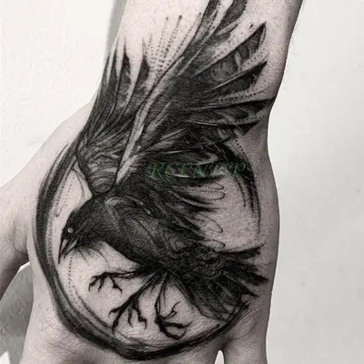 Wasserdicht Temporäre Tattoo Aufkleber adler Crow Gothic auge Gefälschte Tatto Flash Tatoo Hand