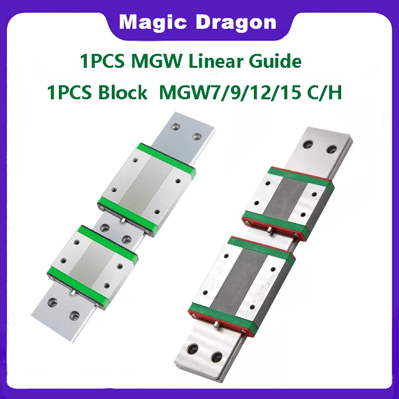 MGW7 MGW12 MGW9 MGW15 L 100–1000 mm Miniatur-Linearführungsschiene 1 Stück MGW-Linearführung + 1 Stück MGW-Schlittenblock MGW9H MGW12H MGW15H Image