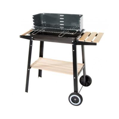 Abitare - Holzkohlegrill aus schwarzem Stahl, 83,5 x 41/46 x 86 cm, mit Wagen - Sacile