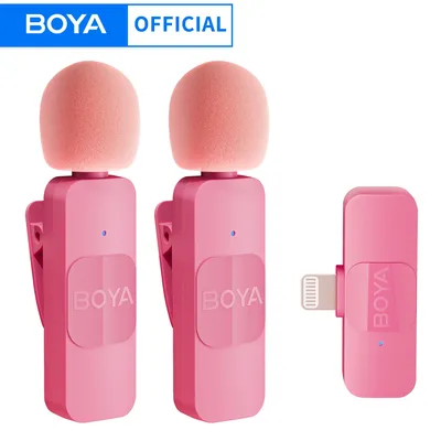 BOYA BY-V-P Wireless Lavalier Lapel Microphone for iPhone15 14 Android Type-C Smartphone Youtube