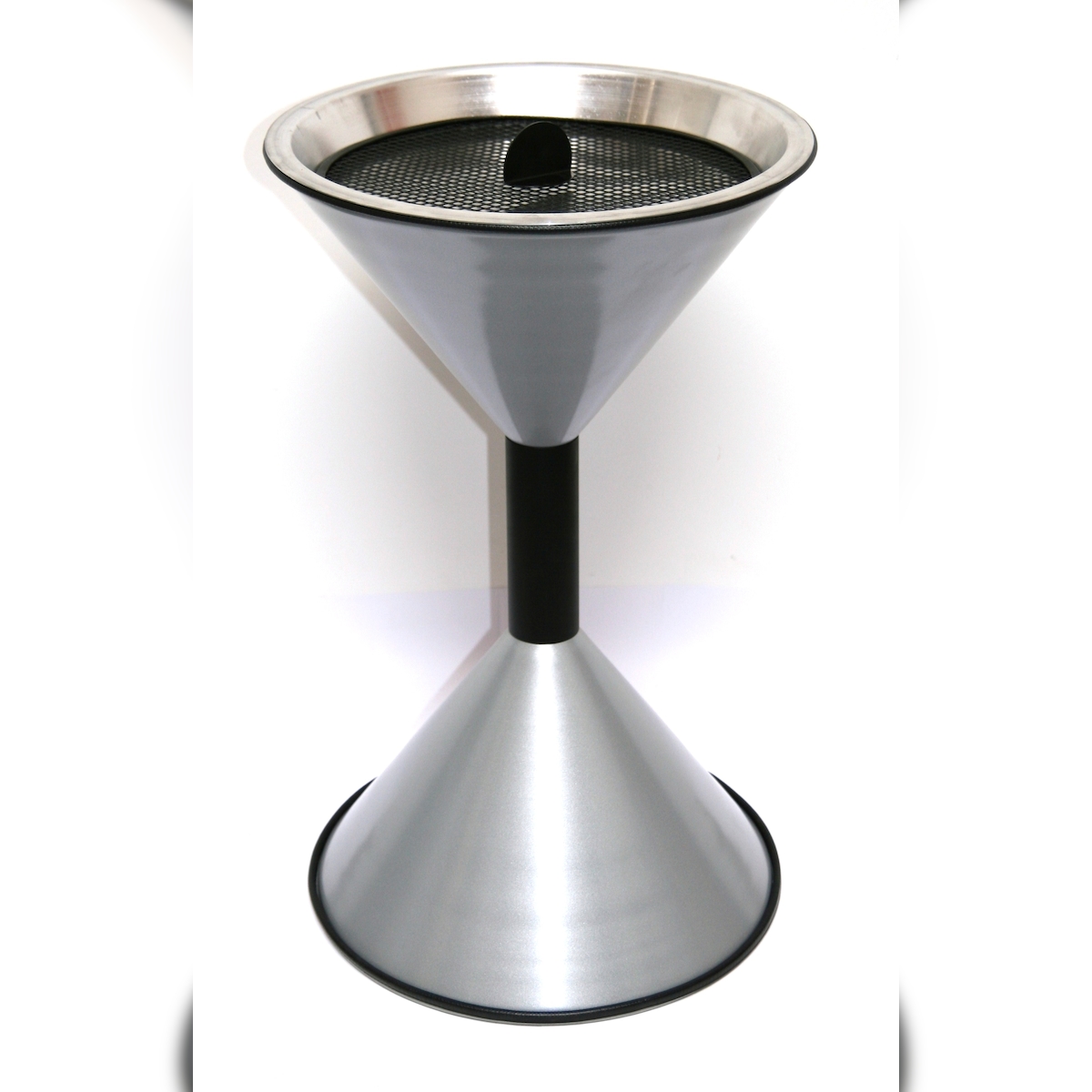 Stand Aschenbecher SZ 70x40cm silbermetallic SZAGATO Made in Germany Aschenbecher für draußen mit Deckel Standaschenbecher Stand Aschenbecher outdoor Image