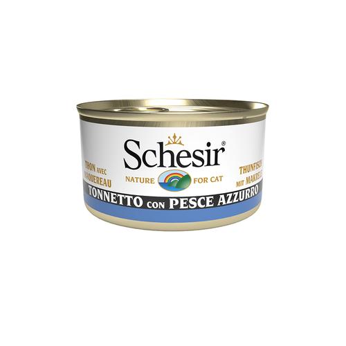 24x 85g Schesir Tuna in Gelee Thunfisch mit Makrele Katzenfutter nass