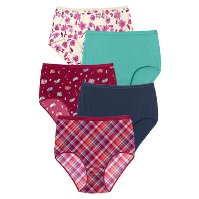 Plus Size Women's Cotton Brief 5-Pack by Comfort Choice in Fall Harvest Pack (Size 10) Underwear