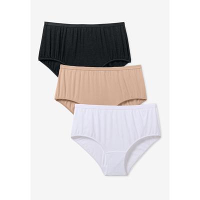 Plus Size Women's 3-Pack Odor Control Brief by Comfort Choice in Neutral Pack (Size 10)